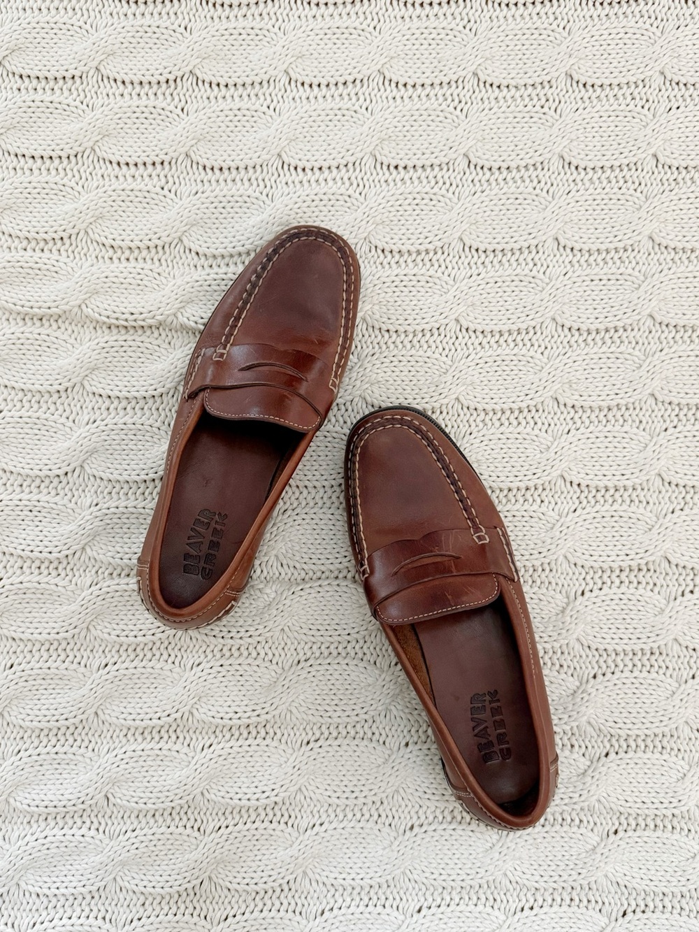 Brown Leather Penny Loafers
